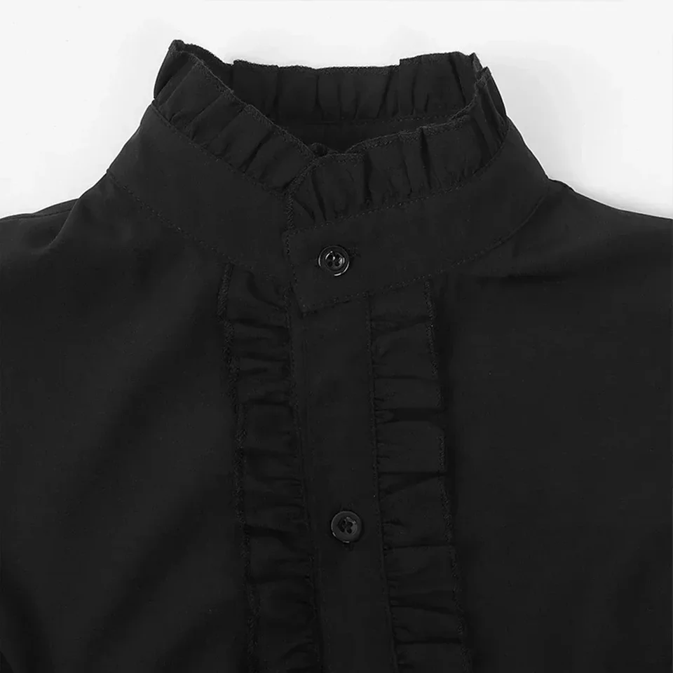 Vintage Design Dámsky flarový rukáv Lace Ruffles Bandage Slid Tirla vo viktoriánskom gotickom štýle a vintage dizajn