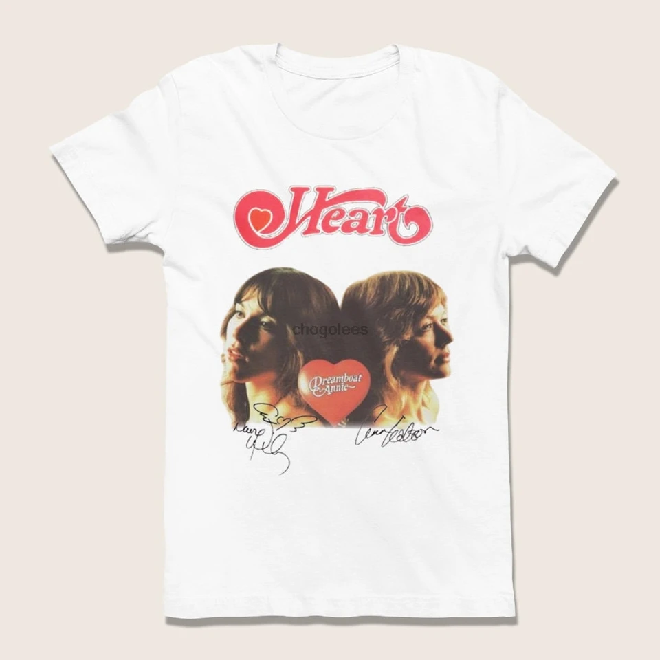 Vintage Design Heart Band Dreamboat Annie 1975 biele unisex tričko