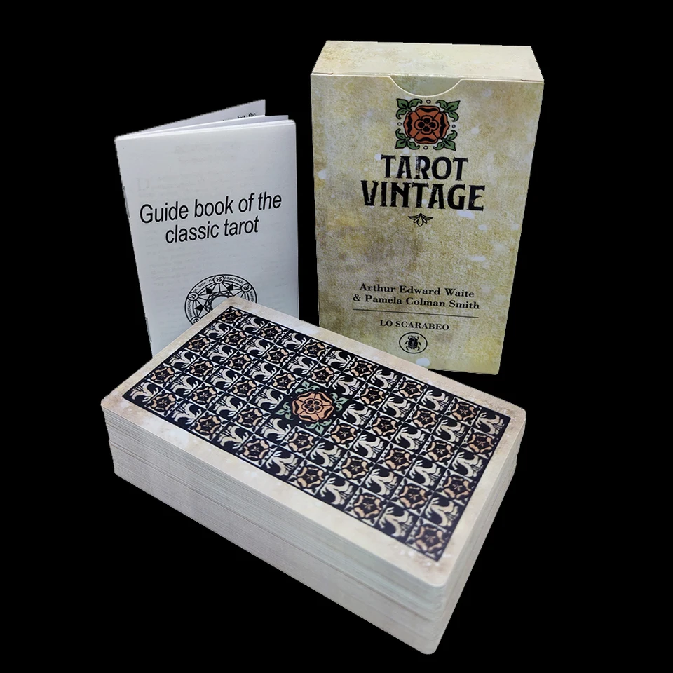 Vintage Divination Tarot Deck, 78 Tarotových kariet so starožitným štýlom s sprievodcom, štandardná veľkosť: 4,75 