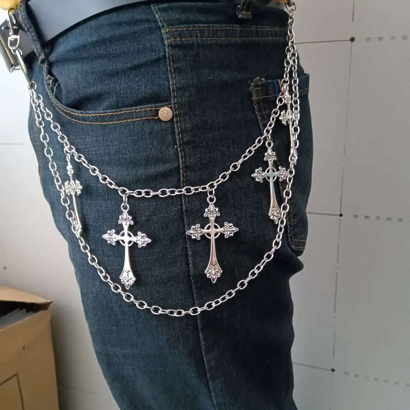 Vintage dlhé nohavice kovové rockové nohavice Hipster nohavičky Jean Keychain Ring Clip Tassel Keychains Dámske príslušenstvo