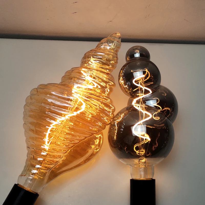 Vintage Edison Bulb E27 220V 4W ST64 G80 G95 G125 Vintage Edison žiarovka v tvare svetla vlákna žiarovka Domáca dekorácia