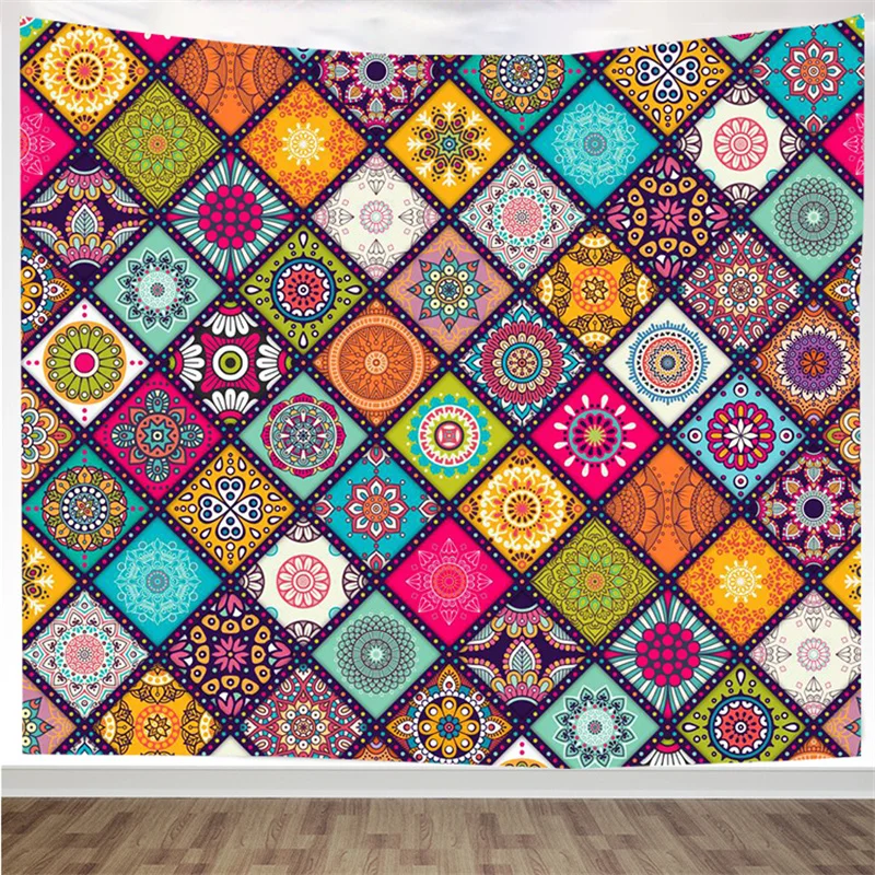 Vintage etnická mandala tapiséria fialová česká stena tapiséria kawaii tlačená domáca izba dekor tapiséria