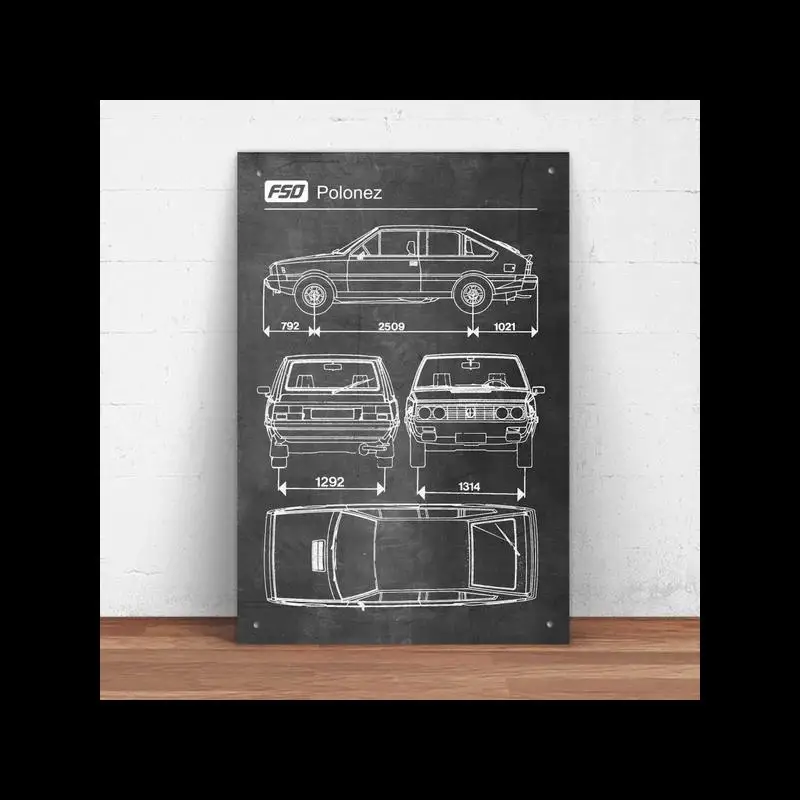 Vintage FSO Polonez Car Metal Tin Sign Retro Pin Up Wall Decor Cmxcm Ideálny pre domáci garážový bar alebo mužská jaskyňa