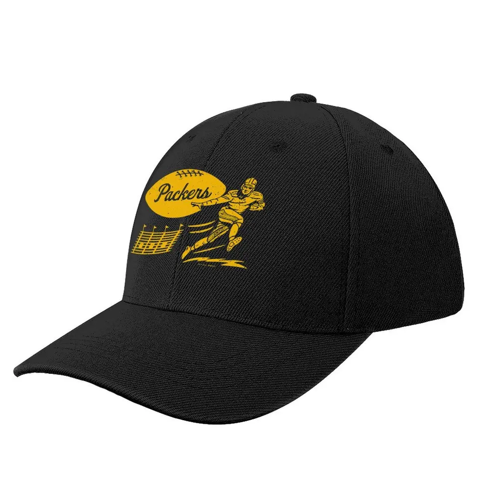 Vintage futbal - Green Bay Packers (Yellow Packers WordMark) Baseball Cap Rugby Birthday Golf Hat Hats Man Dámske
