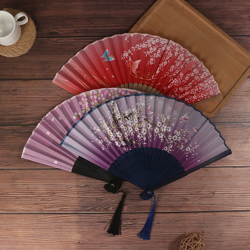 Vintage handrička čínsky skladací fanúšik japonský vzor umeleckého remesla Darček domáca dekorácia ozdoby Party Dance Hand Fan Darček