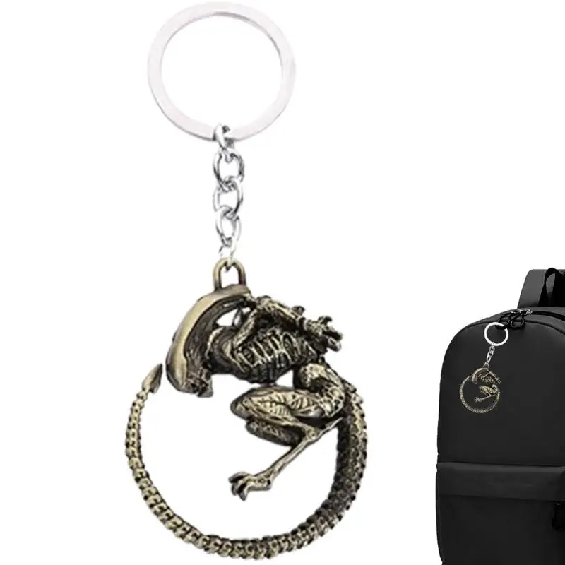 Vintage hra mimozemšťania predátor Kľúčový reťazec mimozemšťan kráľovná Keychain Fashion Metal Zliatina prívesok pre fanúšikov