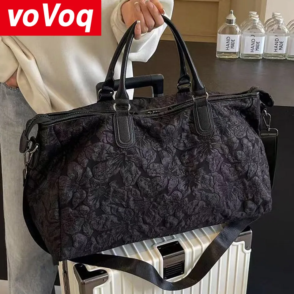 Vintage jacquard ružová čierna čierna cesta na krátku vzdialenosť pre ženy pre ženy