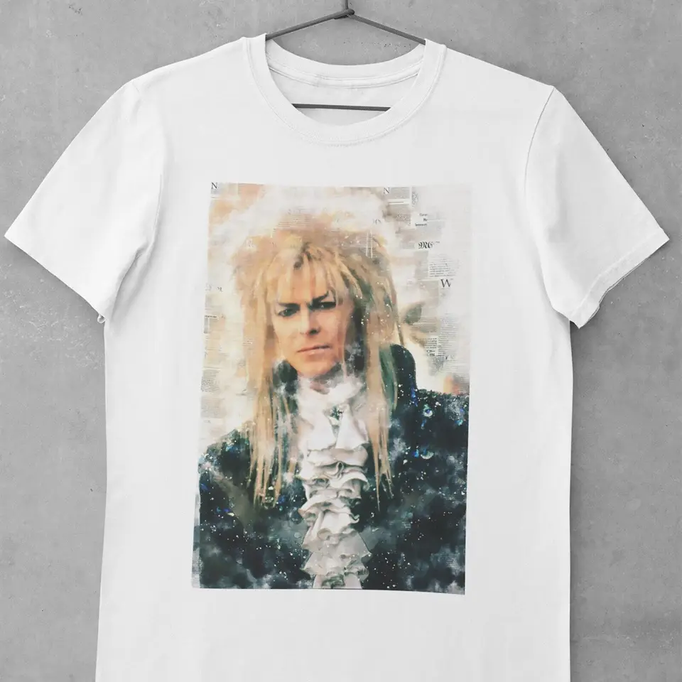 Vintage Jareth the Goblin King Labyrint Film Fan Fan Art T tričko