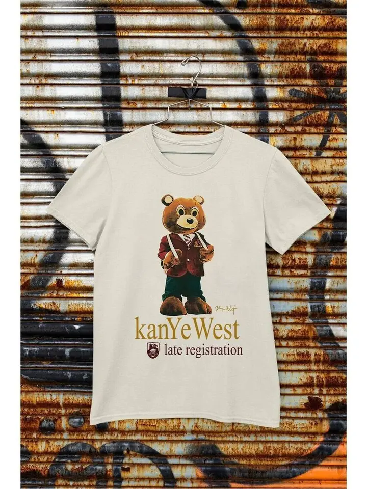 Vintage Kanye West's Late Registry Album 2005 Tričko White Tee MIT3191