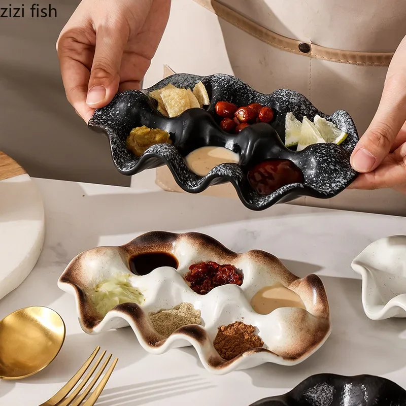 Vintage keramická skladovacia zásobník vajíčko Storage Tray Multi Grid Candy Plate Dezert Sushi Plate Molekulárna kuchyňa Špeciálny riad