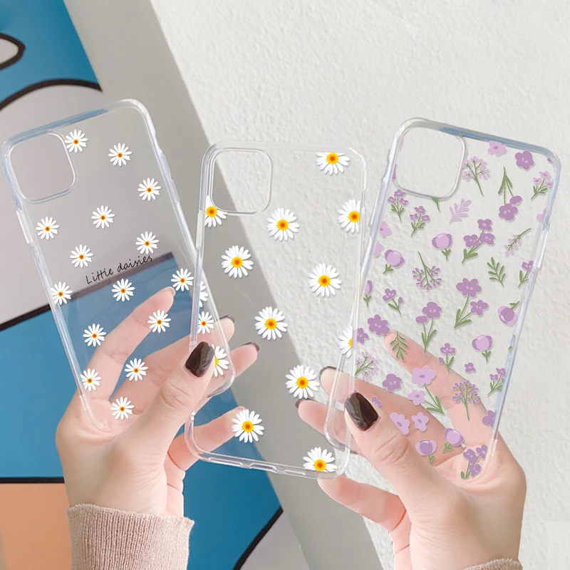 Vintage kvetina Daisy Purchan pre Samsung Galaxy A25 A35 A55 5G SOCKOPPORPLE PROGULE TRESTNÁ SILIKONOVÝ Módny pokrývka TPU
