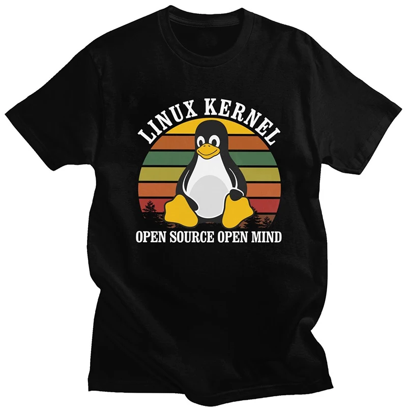 Vintage Linux Open Source Open Mind T tričko Men Cotton Penguin Programátor Programovanie kódovania kódovača Tee Tops