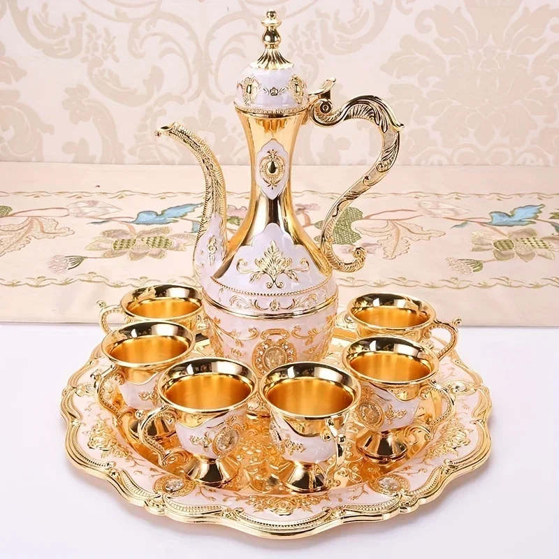 Vintage Metal Turkish Coffee Set Európsky štýl čajový súprav