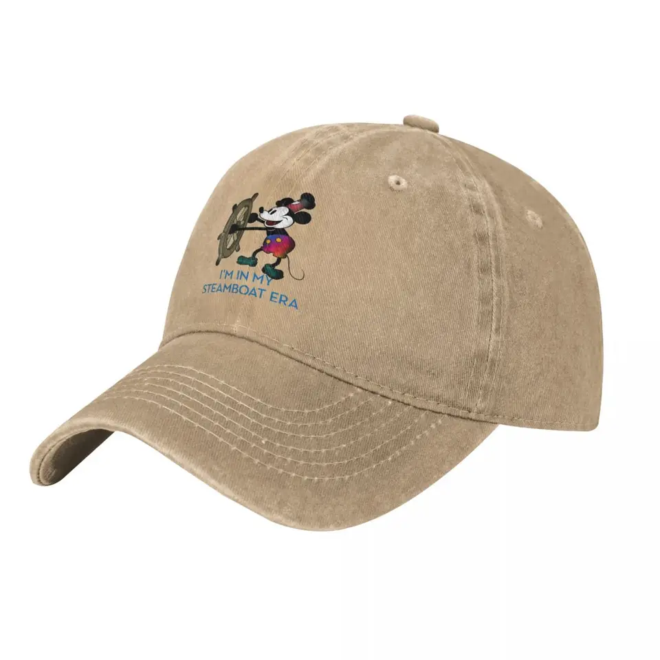 Vintage Mickey Mouse Steamboat Era Vintage Baseball Caps pre mužov Ženy Zúfalo džínsová slnečná čiapka Outdoor nastaviteľné klobúky