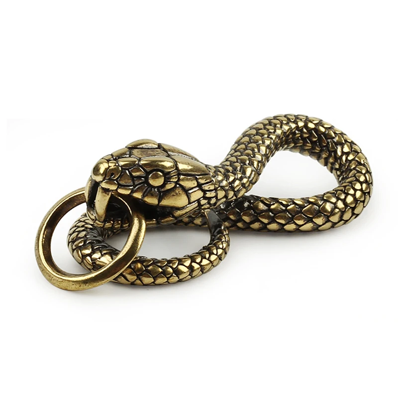 Vintage mosadzný had kľúčový keychain medený had had vonkajší náradie pre domácich majstrov