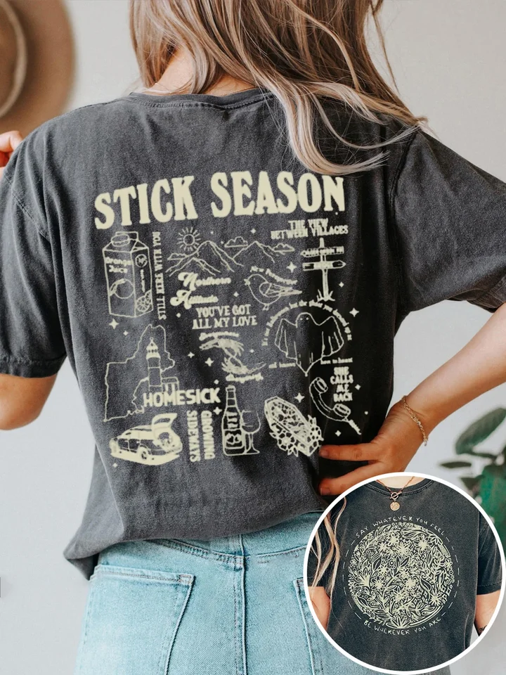 Vintage Noah Kahan Stick Season Country Music Noah Concert Tour tričko 100% bavlnená zúfalá zúfalá Top Dark College Tee