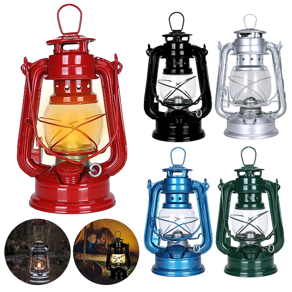Vintage olej spaľovanie lampáš kov kovový petrolej lampa hurikánovej stolovej lampy prenosné ručné palivové lampa vonkajšie kempingové stolové lampa