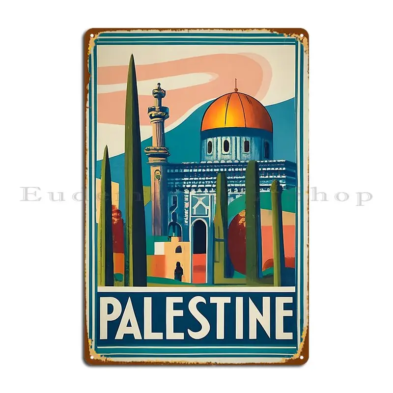 Vintage Palestína Jeruzalem Metal Plaque Plaque Plage Plakety obývacia izba dekorácia dizajnér dizajnér cínový znak plagát