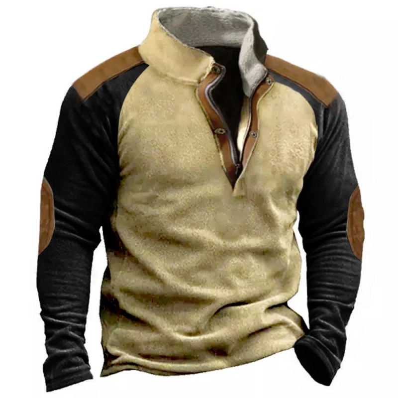 Vintage Patchwork mikiny muži Fleece Hoodie Fall Príležitostne s dlhým rukávom mikina na zips Pánske oblečenie Zimný voľný čas
