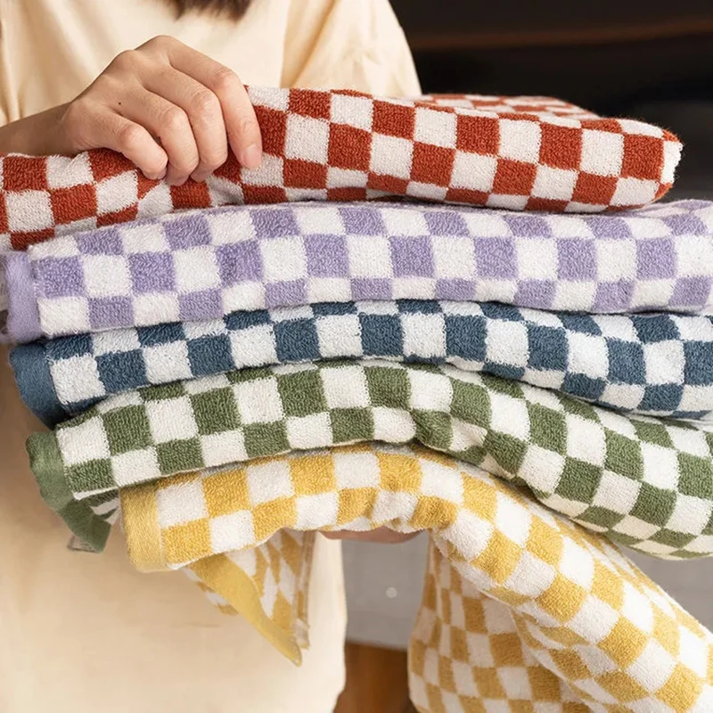 Vintage Plaid Otter Bopela Coarerboard Ručná uterák Absorbentná tvár kúpeľňa Hotel Hotel vonkajšie pohodlné uteráky kawaii toalla