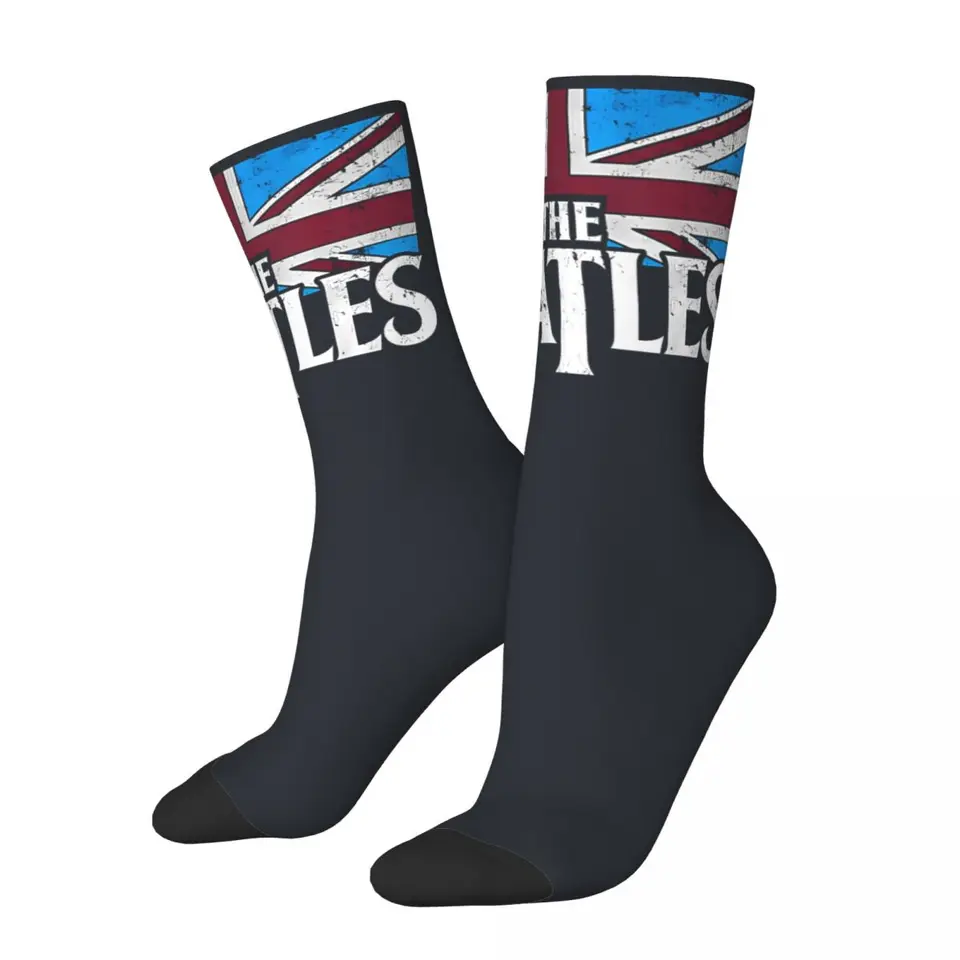 Vintage populárna kapela Pánske kompresné ponožky unisex The Beatle Harajuku plynulé tlačené novinky Crew Sock