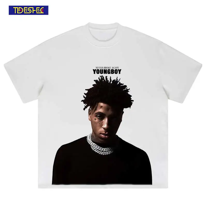 Vintage portrét grafické tlačové tričko Hip hop 2024 Harajuku s krátkym rukávom Punk gotické umývané tričko Streetwear voľné košele vrcholy