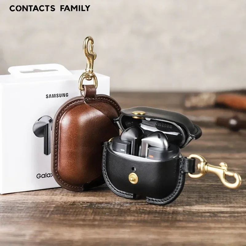 Vintage pravé kožené slúchadlá pre Samsung Galaxy Buds 3 Pro 2024 New Samsung Buds3 Buzz 3 Pro Cover Fundas pre slúchadlá