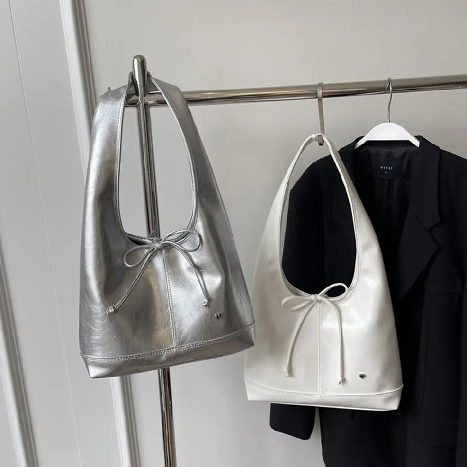 Vintage PU kožená taška na rameno pre ženy Soft -Tote Bag Shopper podpazu