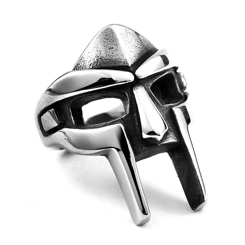 Vintage pán Punk egyptský faraón mask Rings Rings Hiphop Gladiator Style Spartan Warrior Mask Rings pre mužský rockový cyklistický darček šperky darček