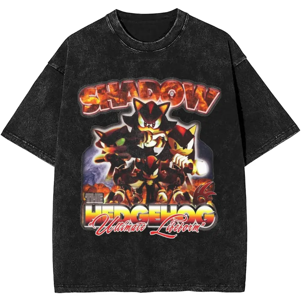 Vintage Retro Shadows 90s Hedgehogs Wased T tričko Man Streetwear bavlnené tričká leto