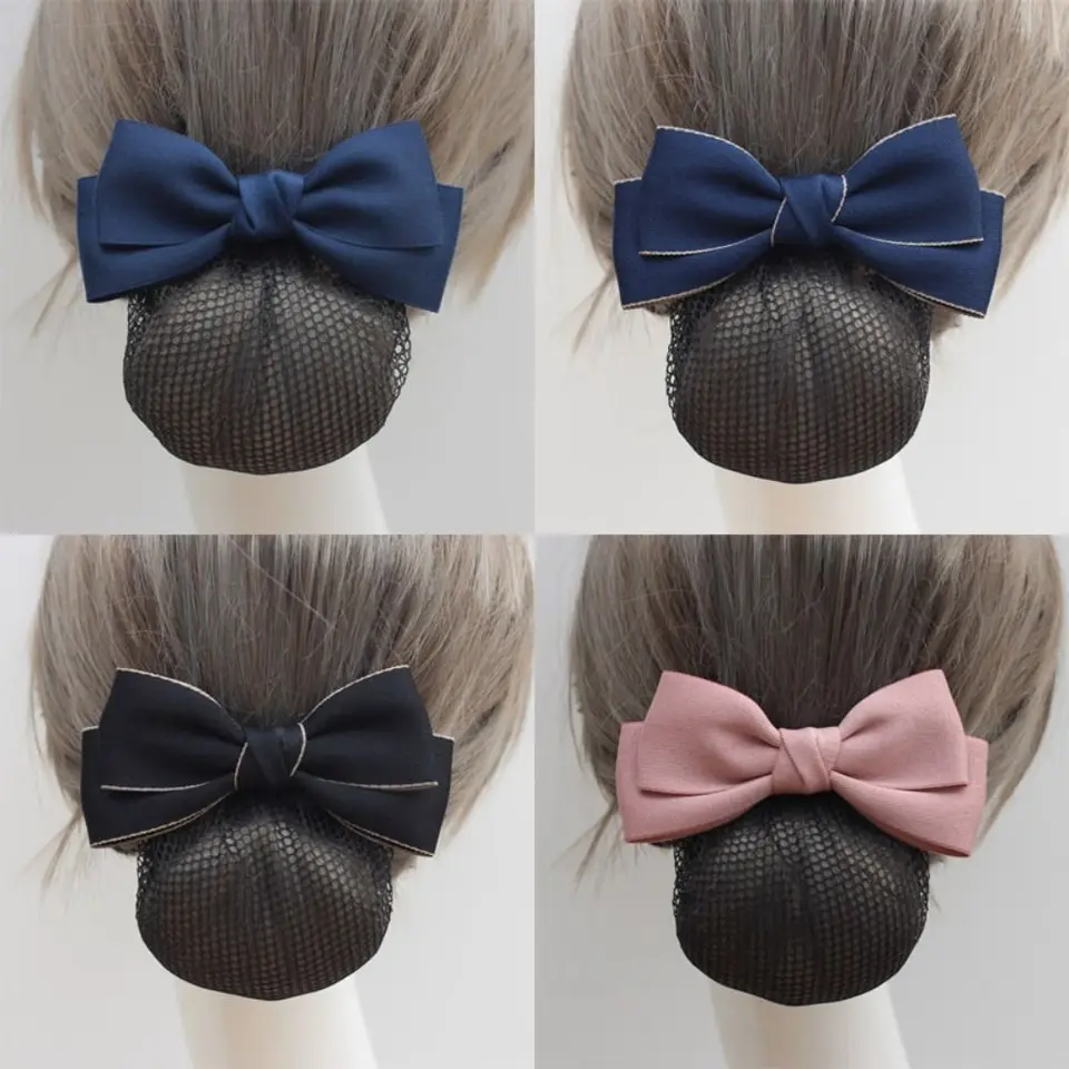 Vintage Ribbon Bowknot Spring Clip Kórejský štýl vlásenka Bun Snood Hair Accessory Barrette Hair Cover Hotel Hotel