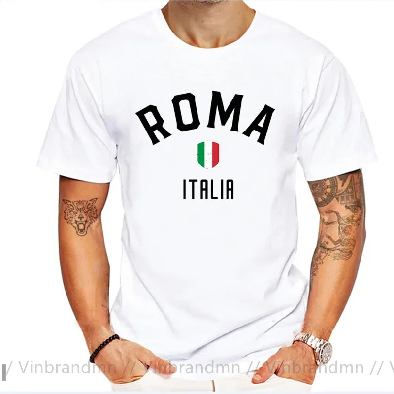 Vintage Roma Italia T tričko Men Funny Rím Taliansko Tričko Retro dizajn talianske dresy Ita Nation Team Tops Tshirt Camisetas