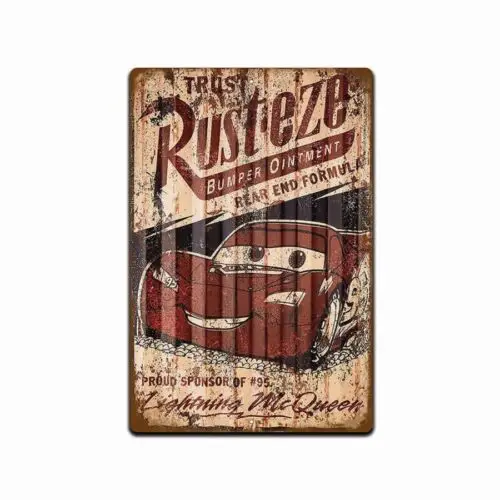 Vintage Rust-eze Bumper Ointment Funny 8x12 kovová novinka garážová značka