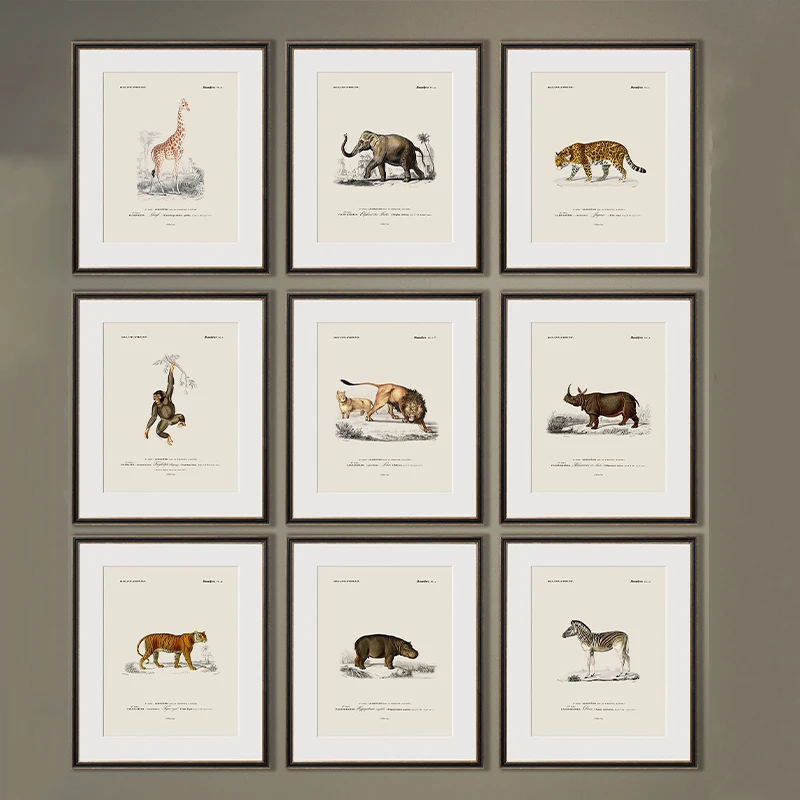 Vintage Safari Animal Nursery Plagát