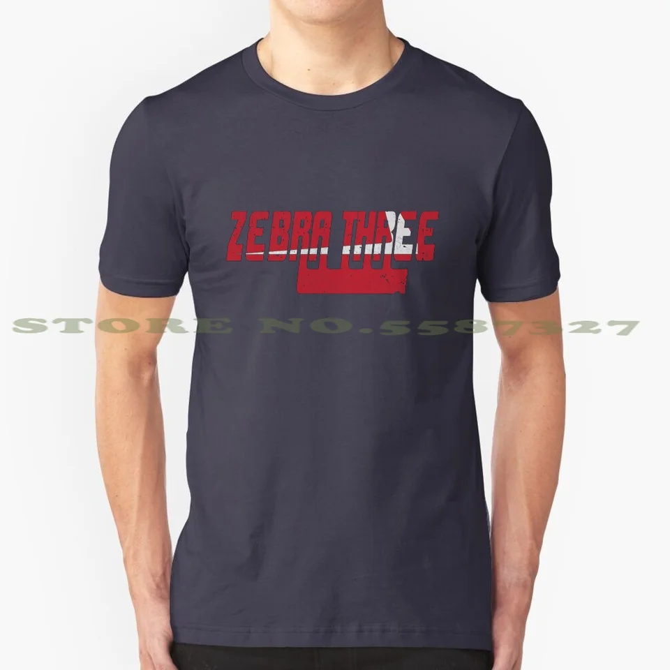 Vintage sedemdesiatych rokov vyzeraj Zebra Tri Call Sign Graphic 100% bavlnené tričko pruhované paradajky Gran Torino Starsky Hutch V8 Windsor