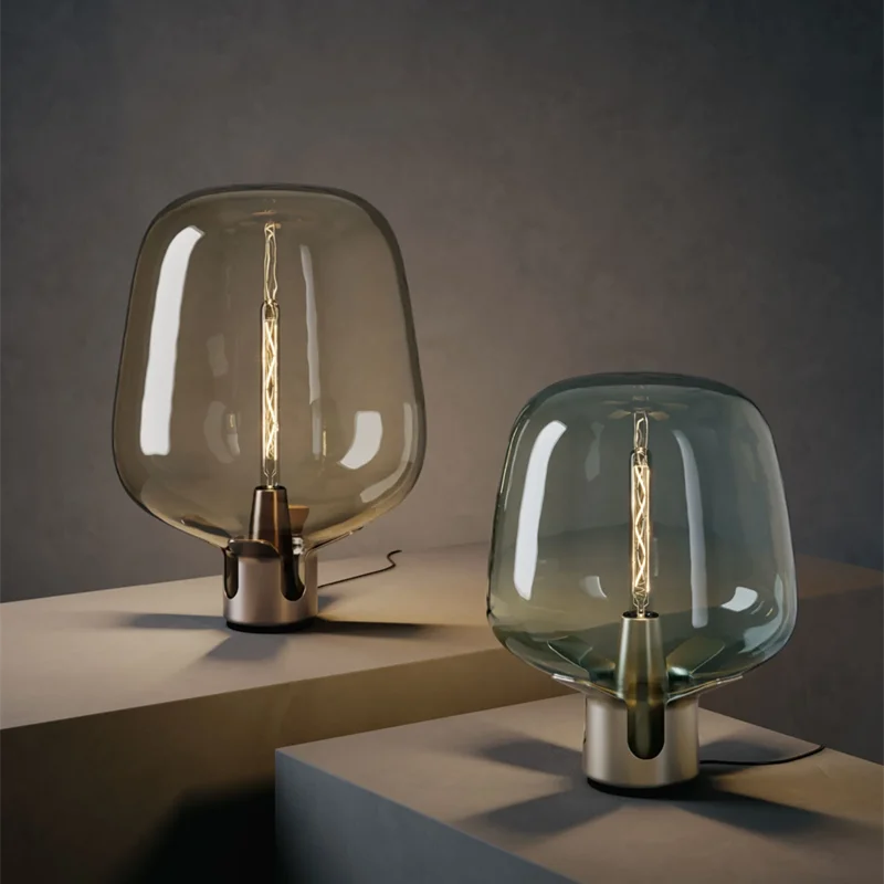 Vintage stolová lampa talianska plochá fúkaná lampa móda leimu sklenená lampa dizajnér spálňa lôžko Lampa Office jedálenský stôl svetlo