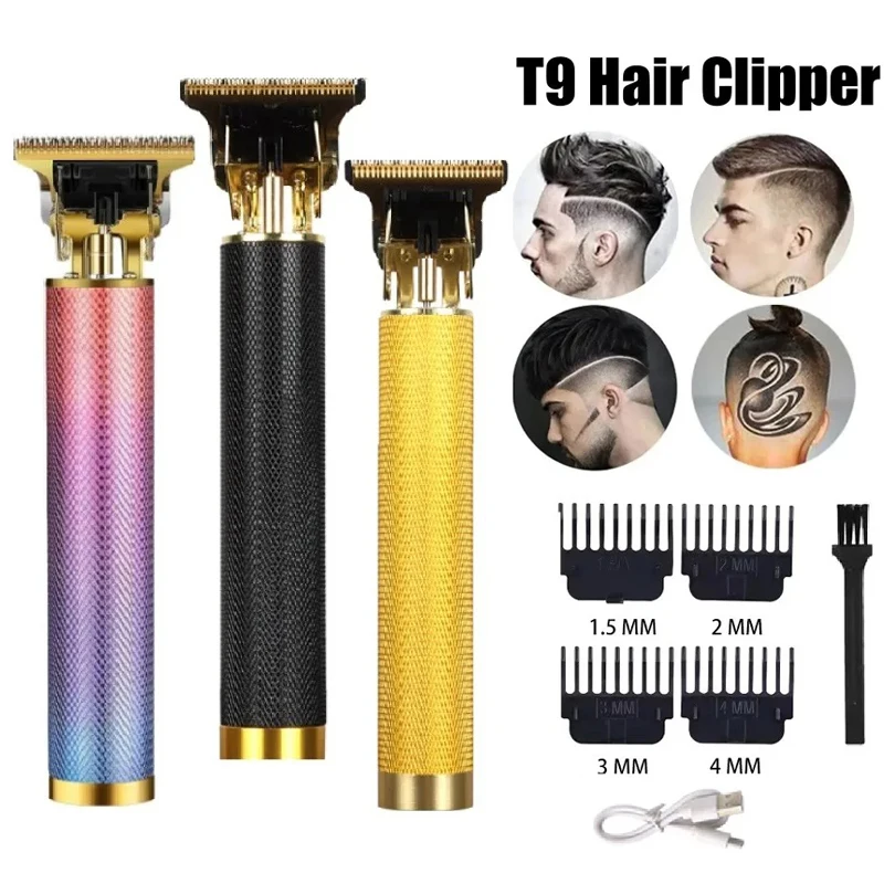 Vintage T9 Vlasové stroje pre mužov pre mužov strihací stroj na vlasy T Trimmer Trimmer Combo Combo Balber Clipper Set Pánske brada holiaceho stroja