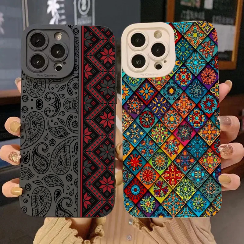 Vintage totem Pattern Pase pre puzdro pre Xiaomi POCO F6 F5 X5 M6 PRO MI 14T 13T 12T PRO 14 13 12 11 LITE 5G NE SOCKOPPROUT Soft Cover