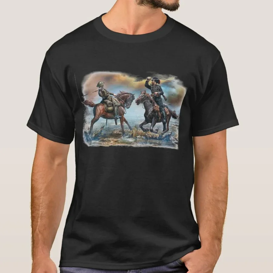 Vintage Tričko z prvej svetovej vojny britské a nemecké jazdecké tričko. Letné bavlnené krátke rukávy O-Neck Pánske tričko Nové S-3xl