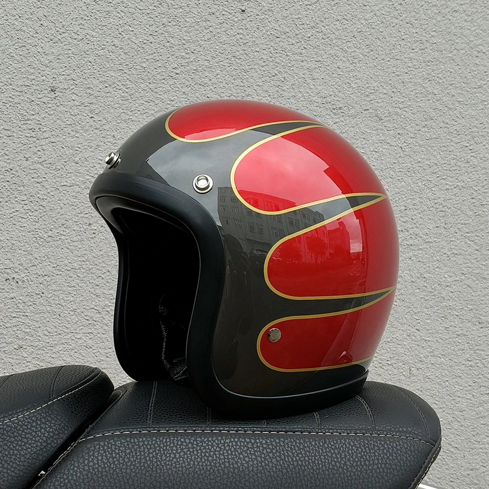 Vintage TT & Co 3/4 Otvorená polovica prilby Casco Coffee Racer Motorcycle Motorbike Motobike Riding Retro Scooter Capete Moto Dot