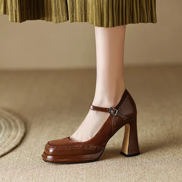 Vintage vysoké podpätky Mary Jane Shoes pre ženy 2023 Módne platformy čerpadlá Žena