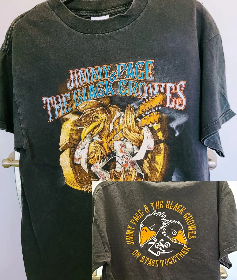 Vintage vzácny 90. roky Black Crowes a Jimmy Page Tričko Dvojité strany S-5XL