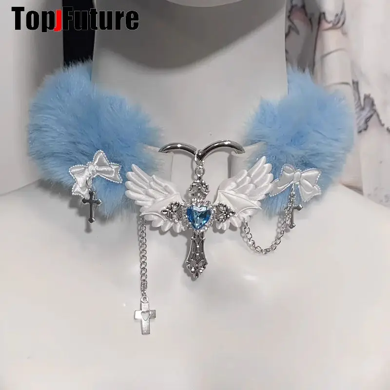 Vintage y2k dievčatá gotické lolita cosplay harajuku punk anjelské krídlo chúlosti