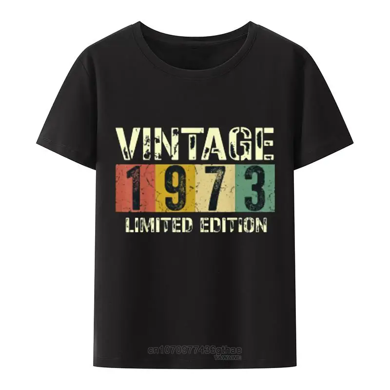 Vintage z roku 1973 Cotton Y2K Tričká 50 narodenín Darčekové dekorácie Men 50. deň 1973 Narodeniny pre otca Mon Grandma Grandpa Tričko
