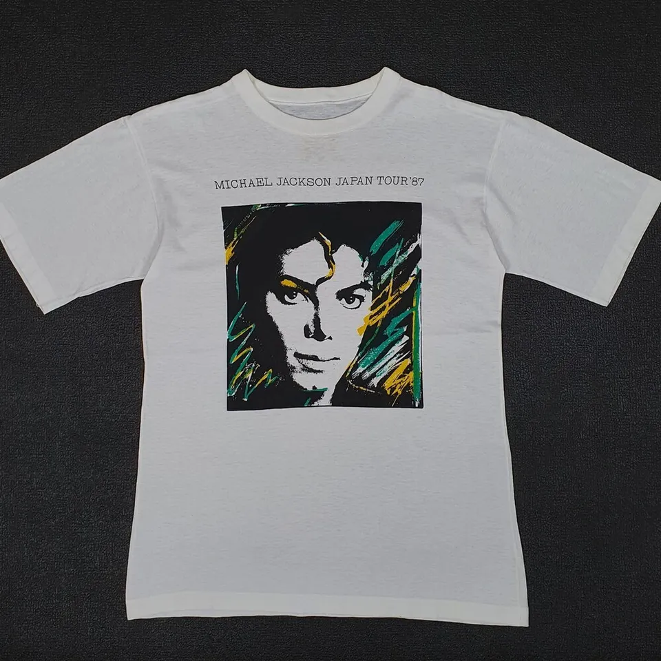 Vintage z roku 1987 Michael Jackson Japan Tour Concert Promo tričko s veľkosťou stredná vzácna 80. roky MJ King of Pop Disco Rock Japan Memorabilia