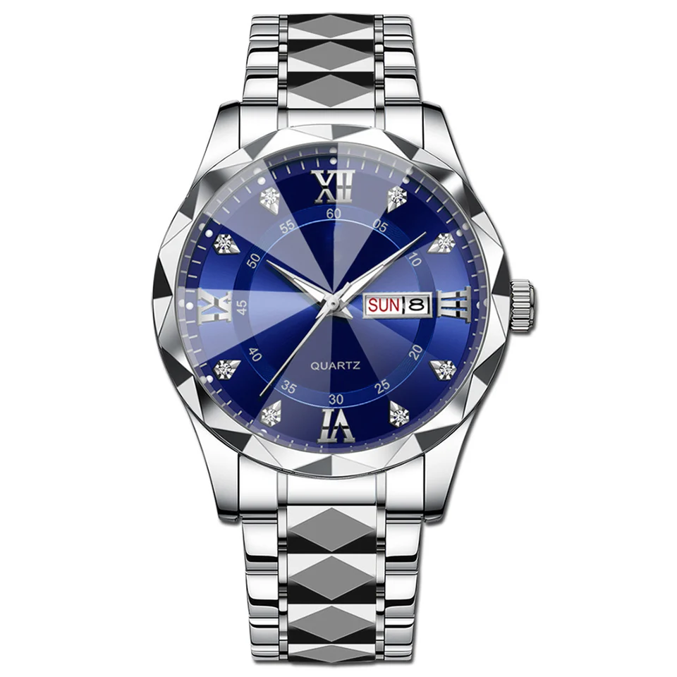 Vintage zápästie Watch Luminát Easy Read Diamonds Diamond Calendar Wristwatch Eting and Dating