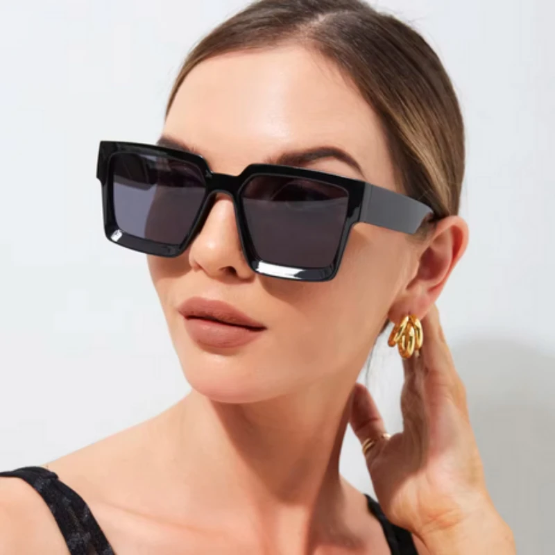 Vintage štvorcové rybárske slnečné okuliare Men Ženy retro značka Čierne slnečné okuliare unisex ins Populárne odtiene Ženy okuliare UV400