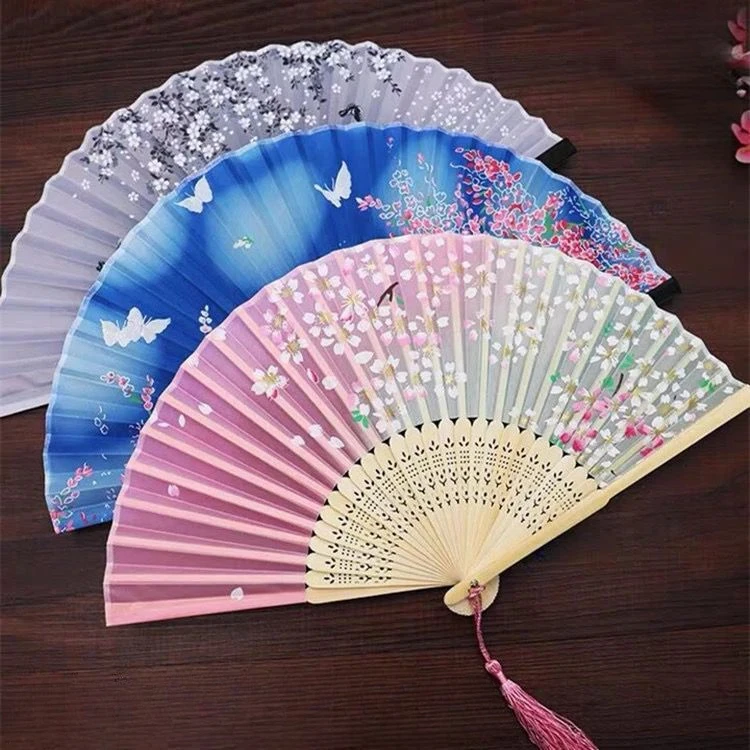 Vintage štýl hodvábny skladací fanúšik čínsky japonský vzor umeleckého remesla Darček domáca dekorácia ozdoby tanečný ručný fanúšik