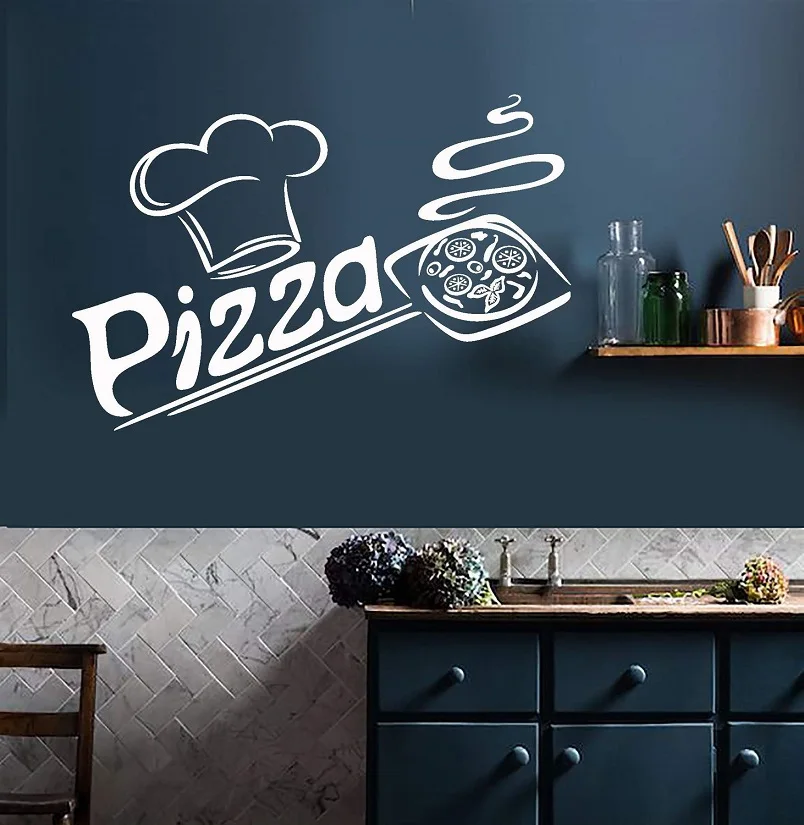 Vinylová stena Pizza talianska reštaurácia Pizzeria Taliansko jedlá kuchyňa Interiérové ​​nálepky nástenná maľba 1046