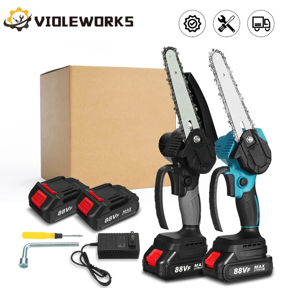 Violeworks 6 palcov 3000 W bezdrôtový elektrický reťazec vreckovú elektrickú pílu Elektrický ovocný sad pre elektrický prelievanie pre batériu Makita 18V
